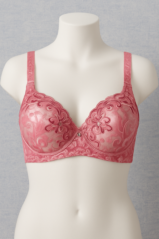 SILKSECRET FLORAL PINK BRA