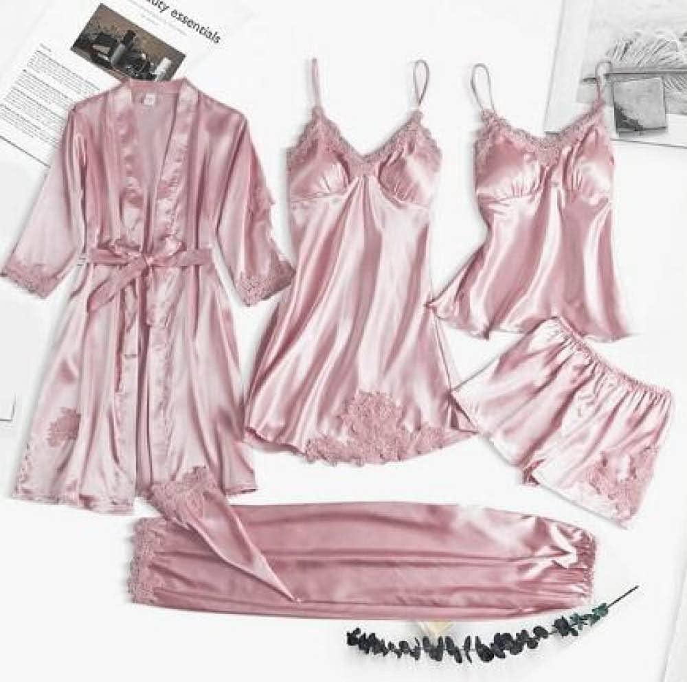 SilkSecret Women’s Satin Sleepwear Set – Navy Blue